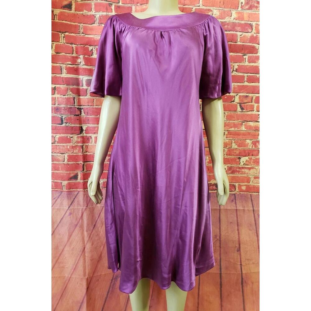 KATY RODRIGUEZ Women's  DRESS Size 2  SHORT SLEEVE 100% SILK  PURPLE/PINK
